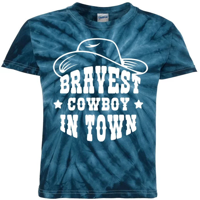 Bravest Cowboy In Town Kids Tie-Dye T-Shirt