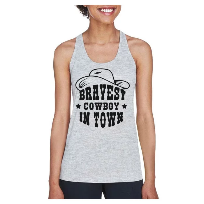 Bravest Cowboy In Town Women's Racerback Tank