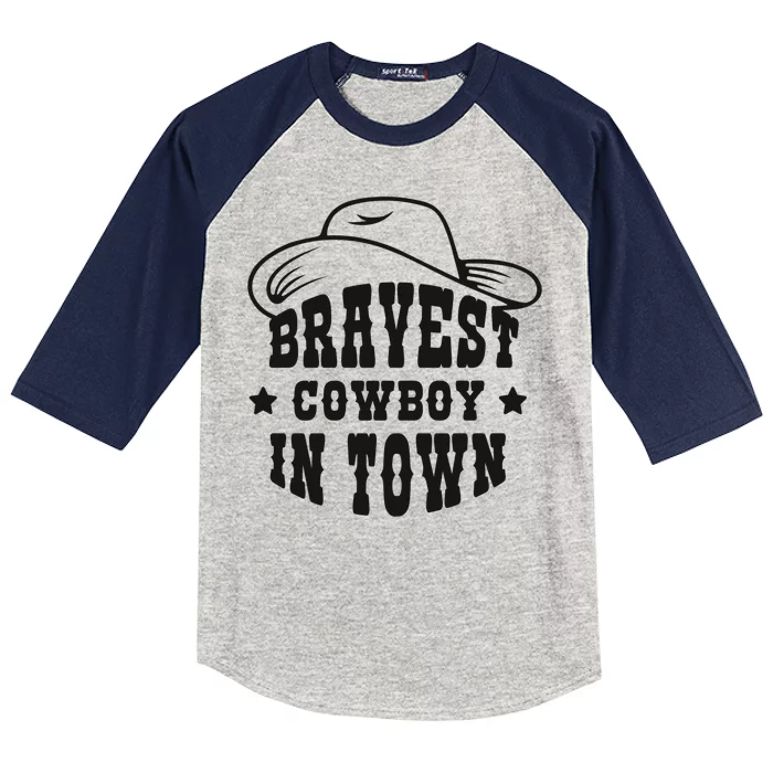 Bravest Cowboy In Town Kids Colorblock Raglan Jersey