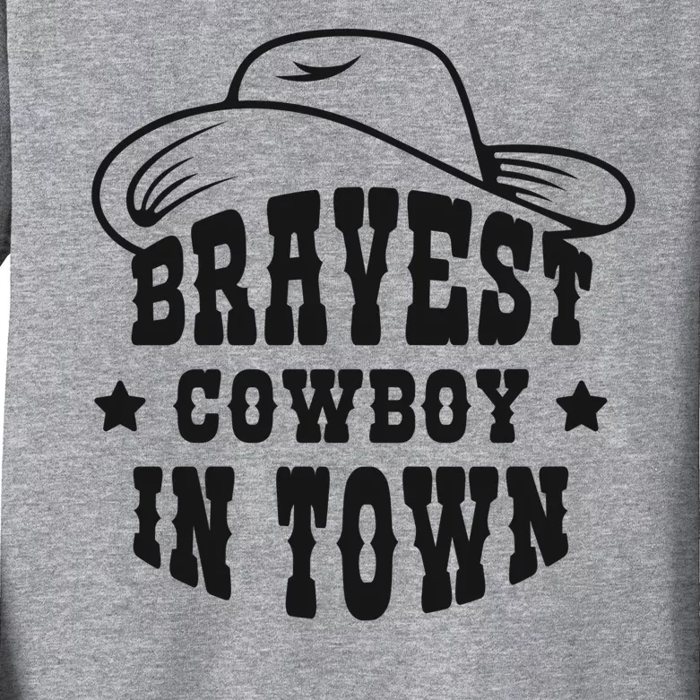 Bravest Cowboy In Town Kids Long Sleeve Shirt