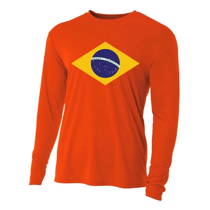 Brazil National Flag Cooling Performance Long Sleeve Crew