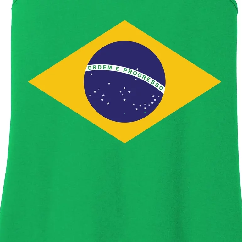 Brazil National Flag Ladies Essential Tank