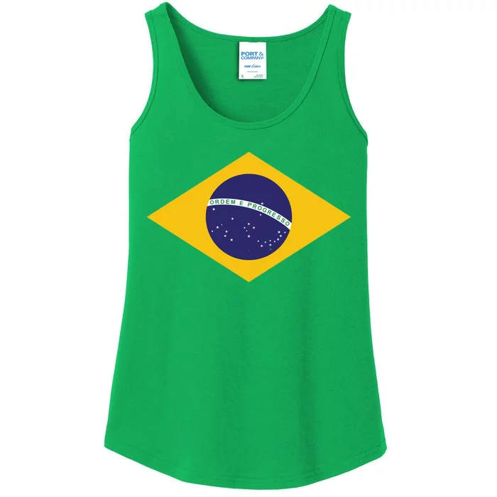 Brazil National Flag Ladies Essential Tank