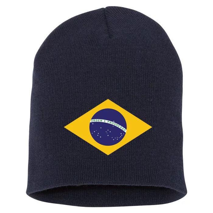 Brazil National Flag Short Acrylic Beanie