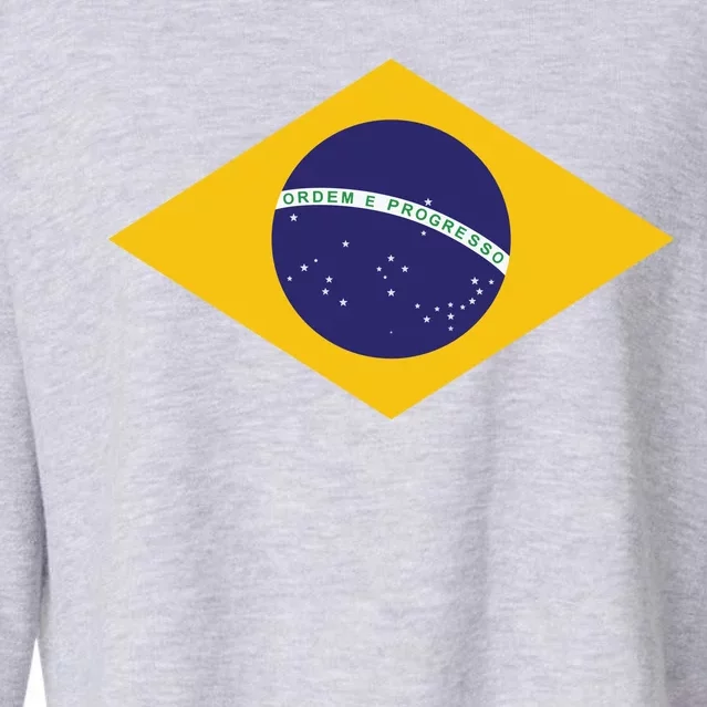 Brazil National Flag Cropped Pullover Crew