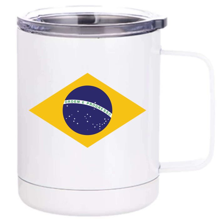 Brazil National Flag Front & Back 12oz Stainless Steel Tumbler Cup