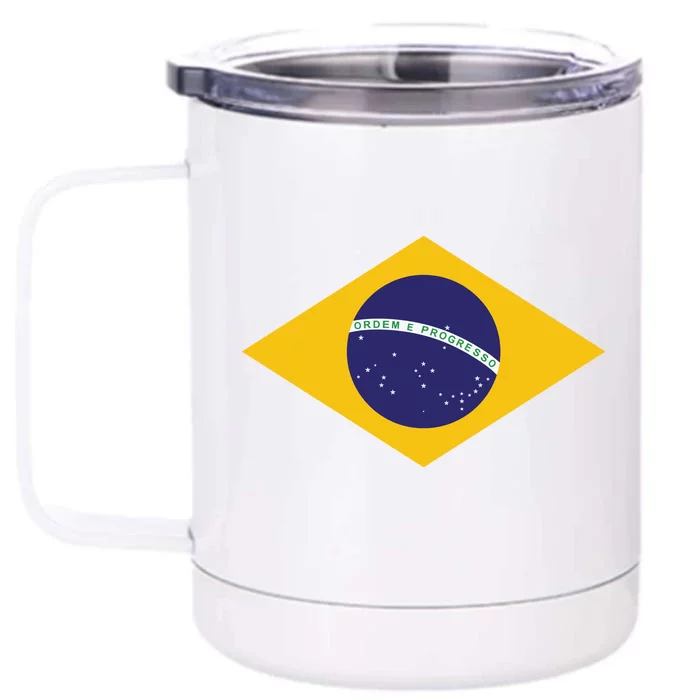 Brazil National Flag Front & Back 12oz Stainless Steel Tumbler Cup