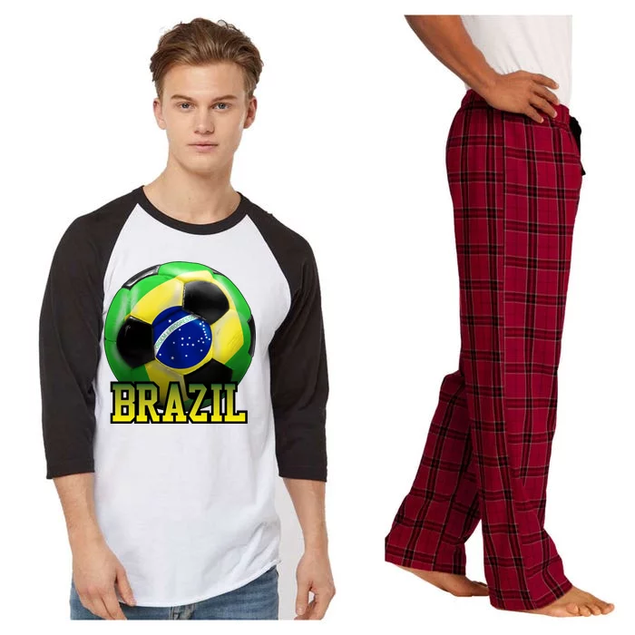 Brazil Soccer Logo Raglan Sleeve Pajama Set