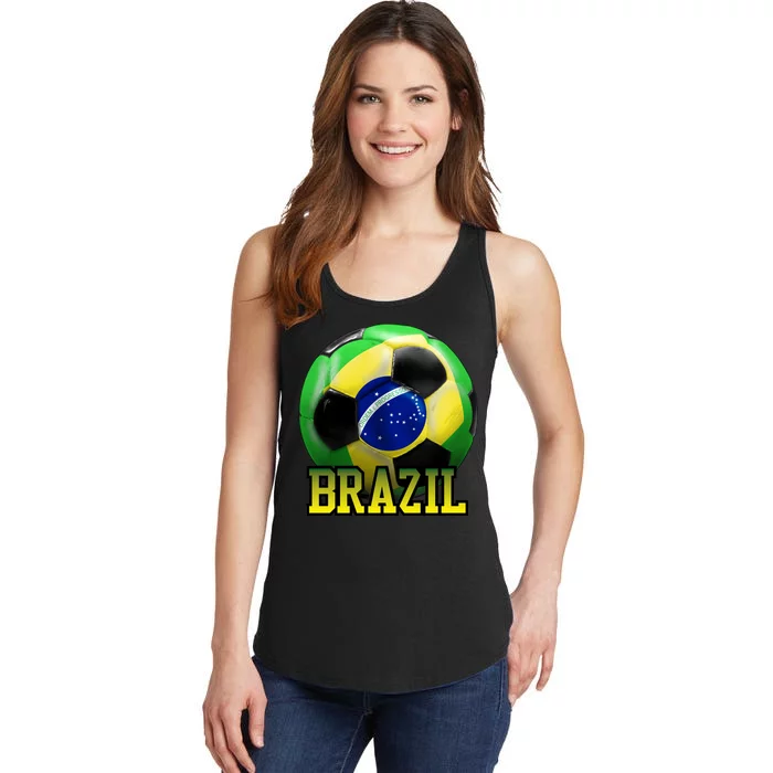 Brazil Soccer Logo Ladies Essential Tank