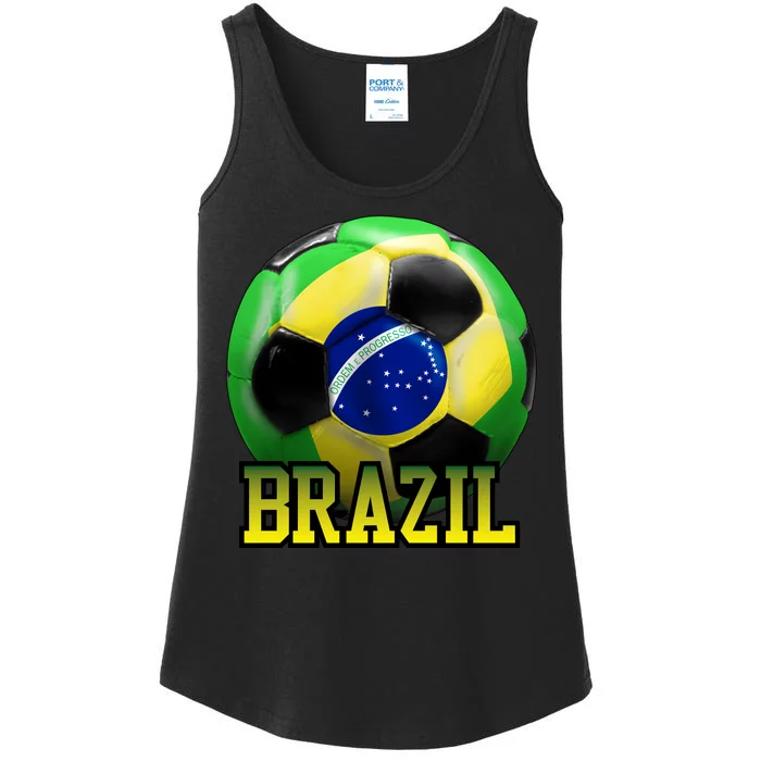 Brazil Soccer Logo Ladies Essential Tank