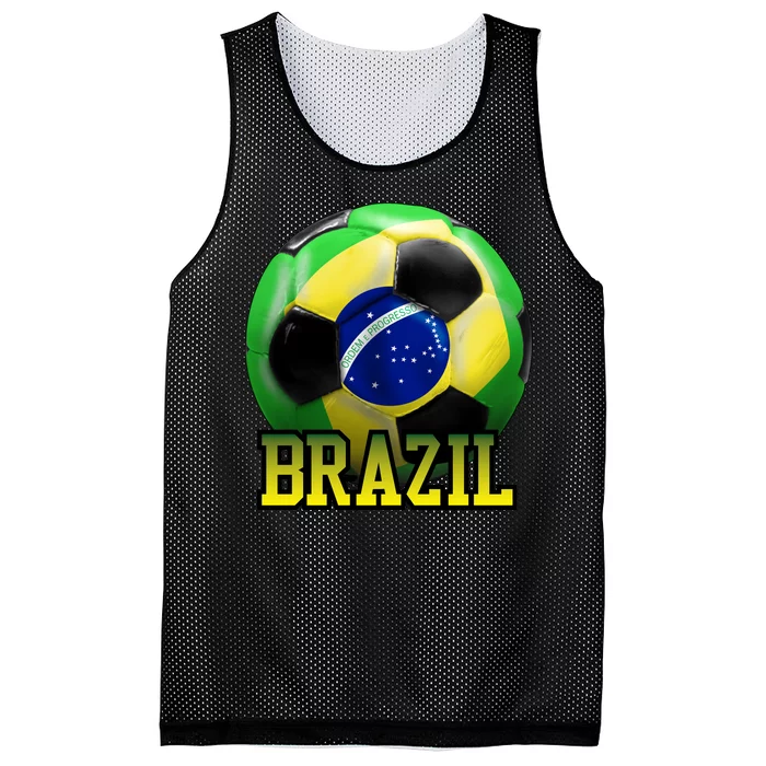 Brazil Soccer Logo Mesh Reversible Basketball Jersey Tank