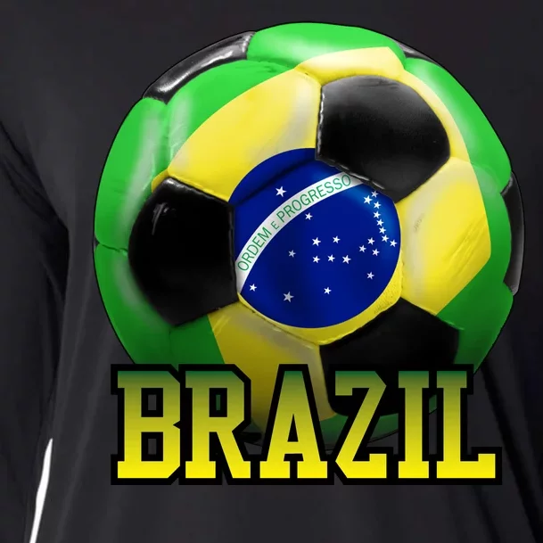 Brazil Soccer Logo Cooling Performance Long Sleeve Crew