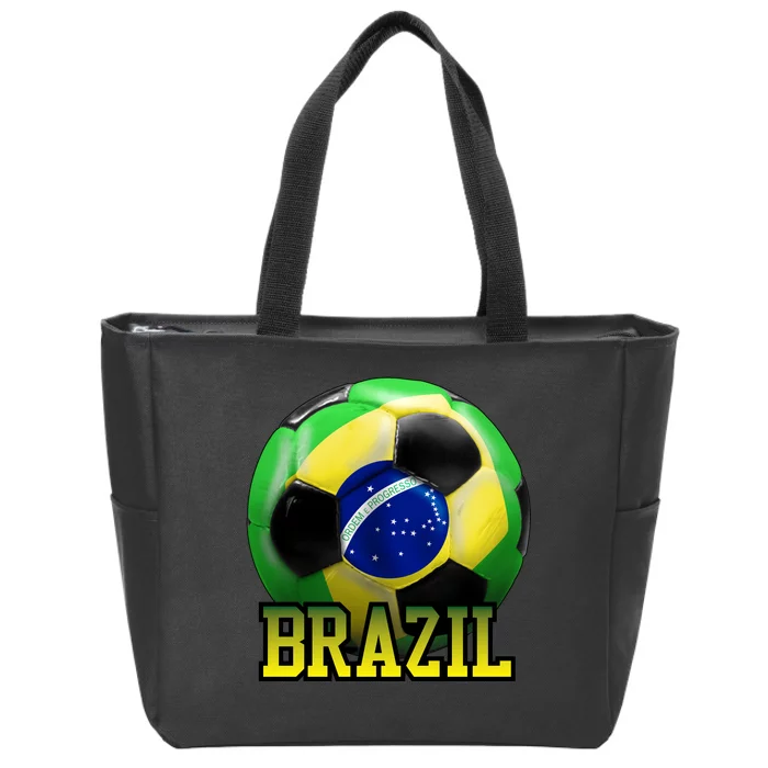 Brazil Soccer Logo Zip Tote Bag