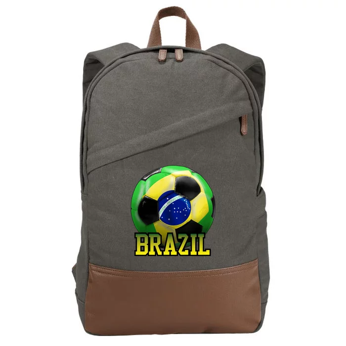 Brazil Soccer Logo Cotton Canvas Backpack