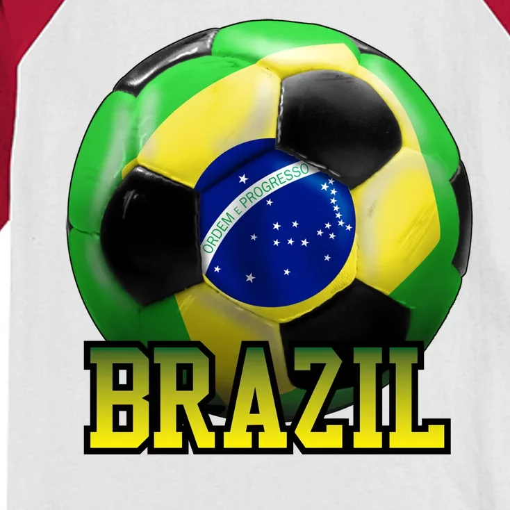 Brazil Soccer Logo Kids Colorblock Raglan Jersey