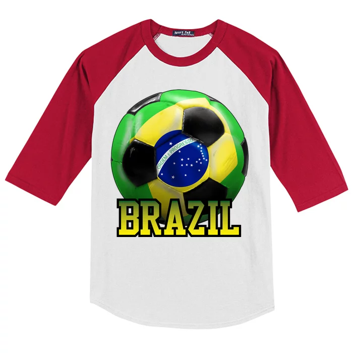 Brazil Soccer Logo Kids Colorblock Raglan Jersey