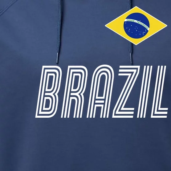 Brazil Soccer Team Jersey Flag Performance Fleece Hoodie