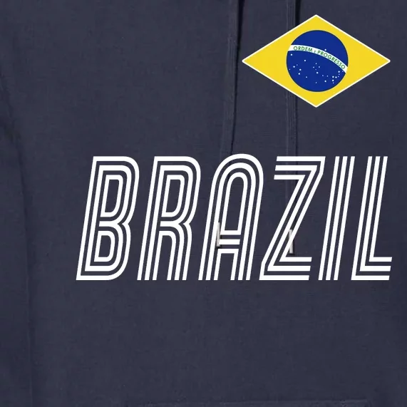 Brazil Soccer Team Jersey Flag Premium Hoodie