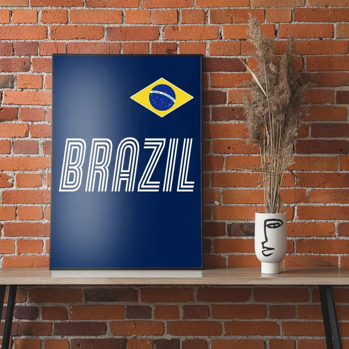 Brazil Soccer Team Jersey Flag Poster