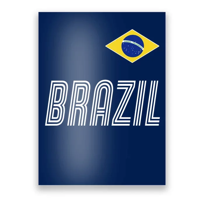 Brazil Soccer Team Jersey Flag Poster