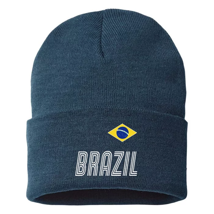 Brazil Soccer Team Jersey Flag Sustainable Knit Beanie