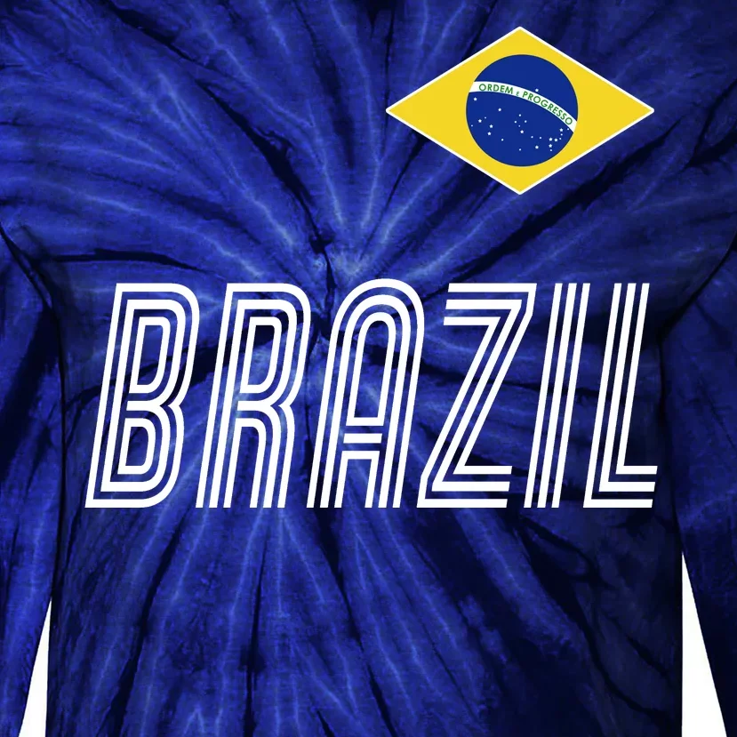 Brazil Soccer Team Jersey Flag Tie-Dye Long Sleeve Shirt