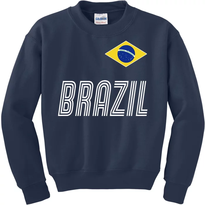 Brazil Soccer Team Jersey Flag Kids Sweatshirt