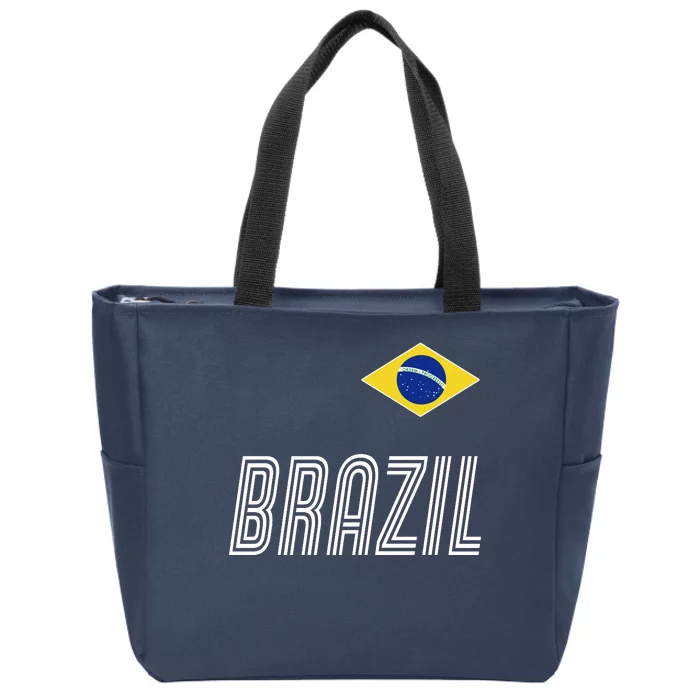 Brazil Soccer Team Jersey Flag Zip Tote Bag