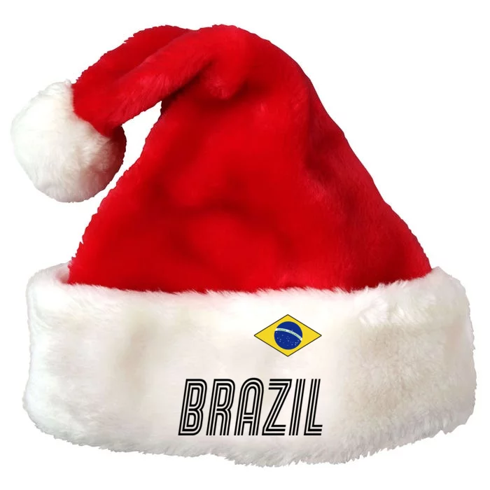 Brazil Soccer Team Jersey Flag Premium Christmas Santa Hat