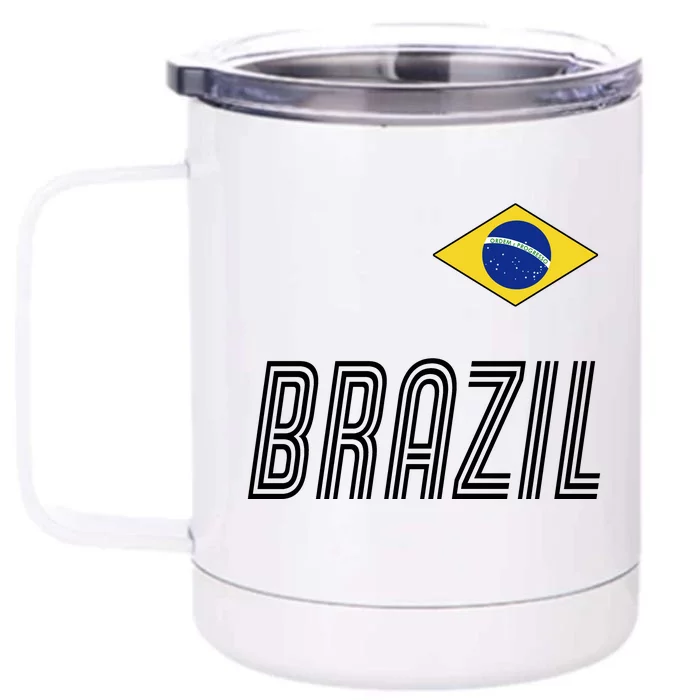 Brazil Soccer Team Jersey Flag Front & Back 12oz Stainless Steel Tumbler Cup