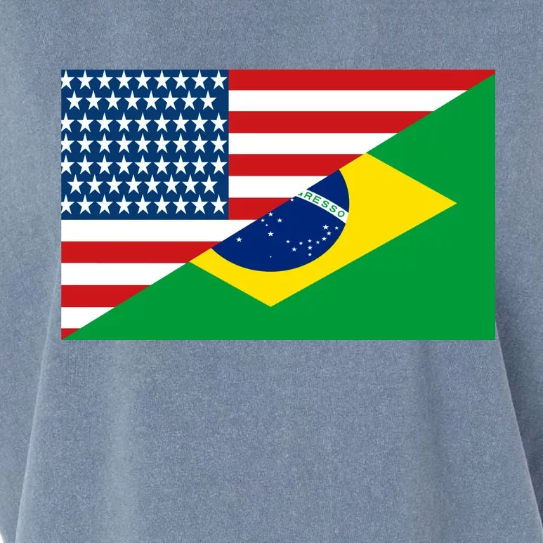 Brazil USA American Flag Garment-Dyed Women's Muscle Tee