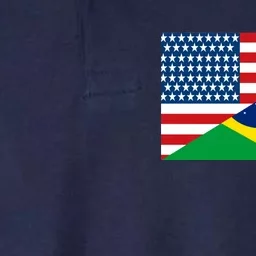 Brazil USA American Flag Softstyle Adult Sport Polo