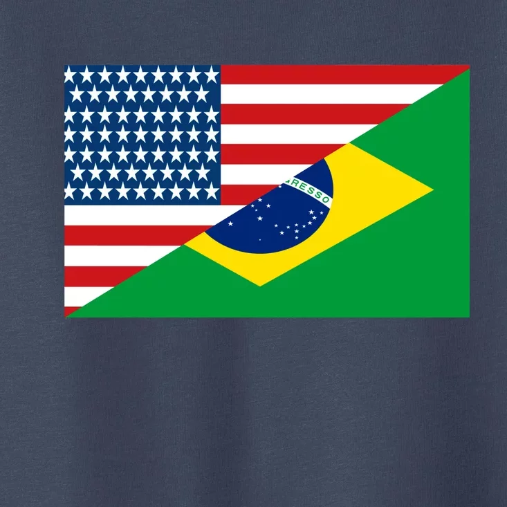 Brazil USA American Flag Toddler T-Shirt