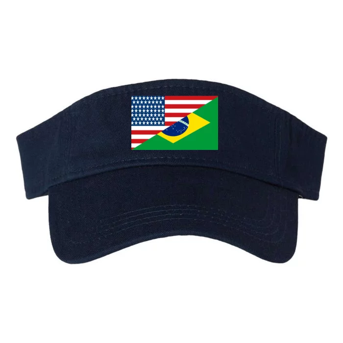 Brazil USA American Flag Valucap Bio-Washed Visor