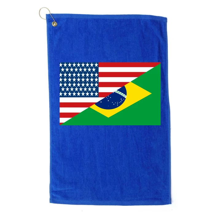 Brazil USA American Flag Platinum Collection Golf Towel