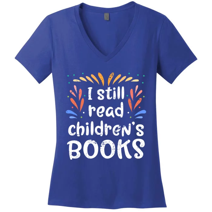 Book Reading Bookworm Gift Funny Reading Gift Women's V-Neck T-Shirt