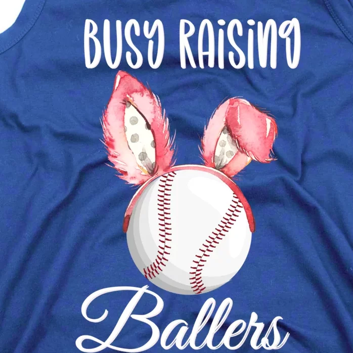 Busy Raising Ballers Softball Baseball Easter Bunny Ears Gift Tank Top