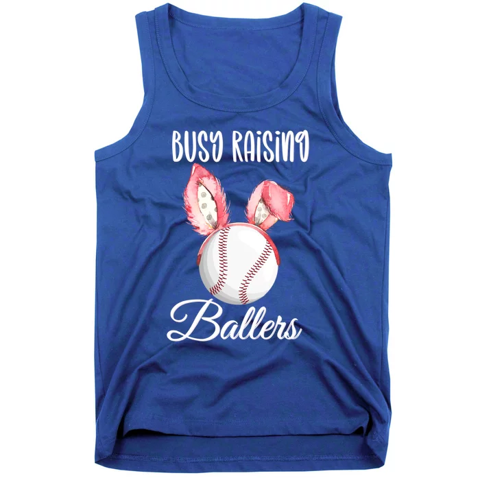 Busy Raising Ballers Softball Baseball Easter Bunny Ears Gift Tank Top