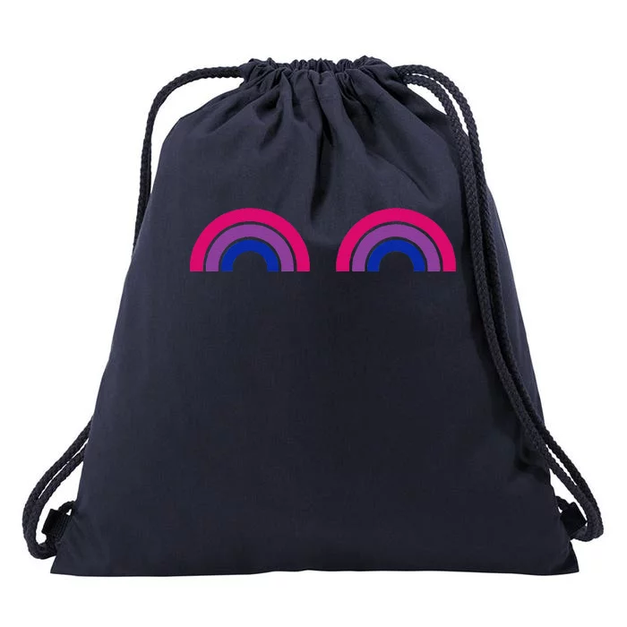 Bisexual Rainbow Boobs Funny Bi Pride Lgbt Pride Drawstring Bag