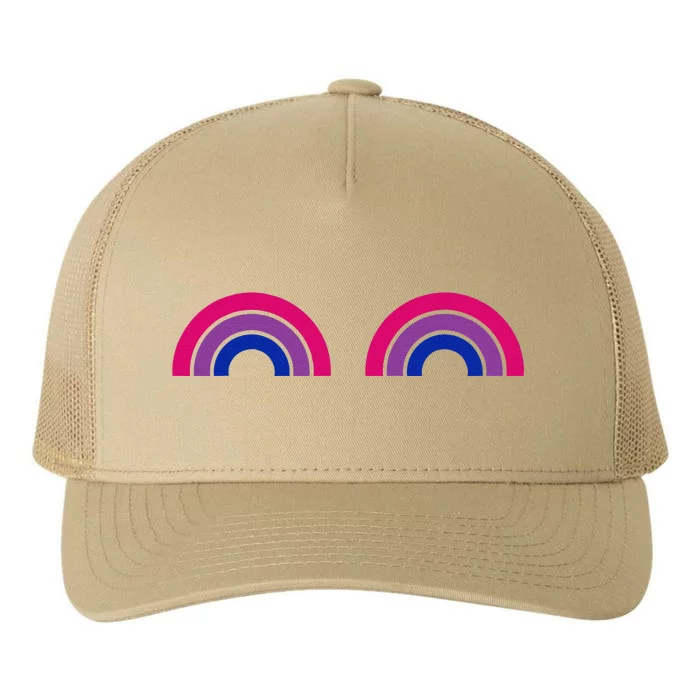 Bisexual Rainbow Boobs Funny Bi Pride Lgbt Pride Yupoong Adult 5-Panel Trucker Hat