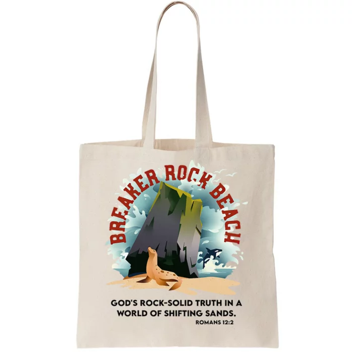 Breaker Rock Beach Gods Rock Solid Truth In A World Vbs 2024 Tote Bag