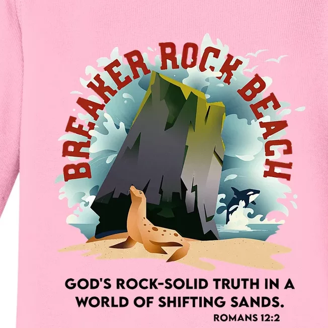 Breaker Rock Beach Gods Rock Solid Truth In A World Vbs 2024 Baby Long Sleeve Bodysuit