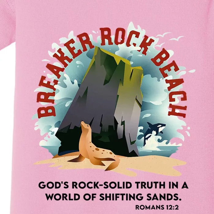 Breaker Rock Beach Gods Rock Solid Truth In A World Vbs 2024 Baby Bodysuit