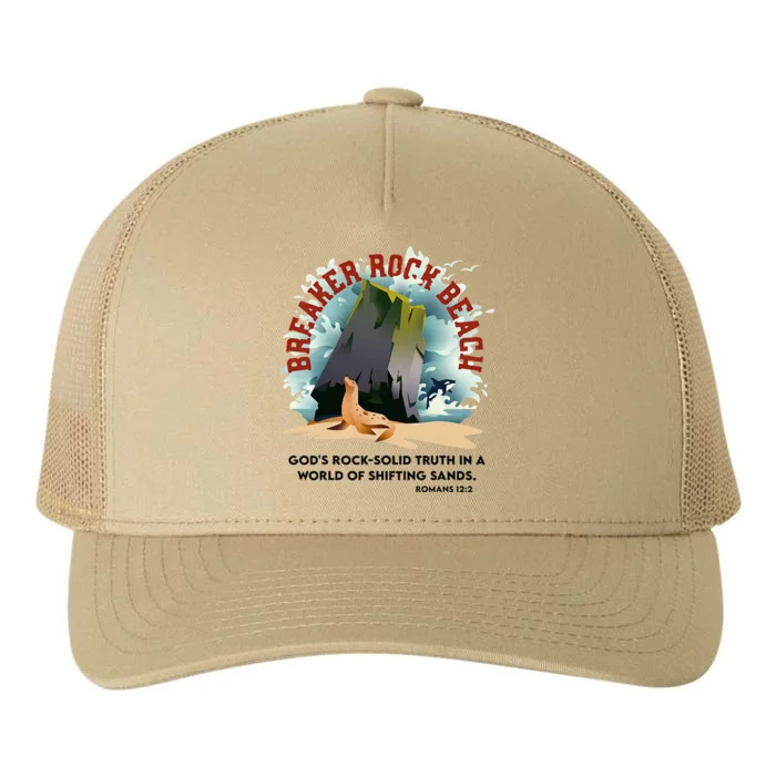 Breaker Rock Beach Gods Rock Solid Truth In A World Vbs 2024 Yupoong Adult 5-Panel Trucker Hat