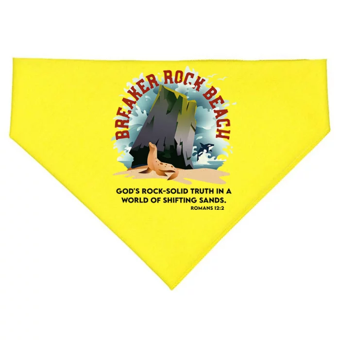 Breaker Rock Beach Gods Rock Solid Truth In A World Vbs 2024 USA-Made Doggie Bandana