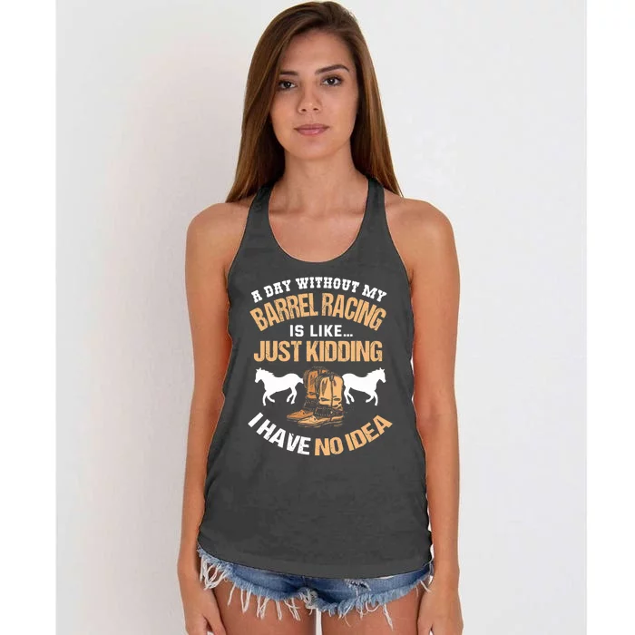 Barrel Racing Barrel Racing Lover Funny Barrel Racer Women's Knotted Racerback Tank