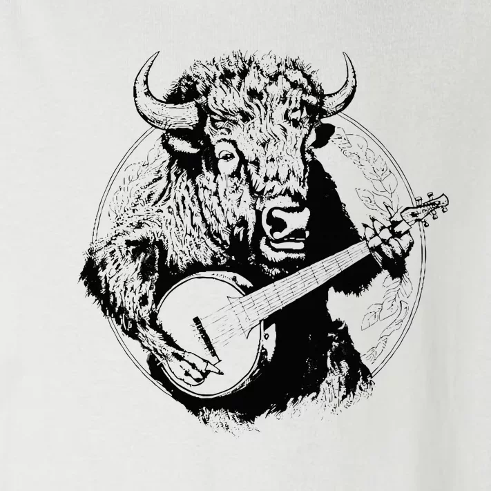 Buffalo Retro Bison Animal Playing Banjo Music Graphic Toddler Long Sleeve Shirt