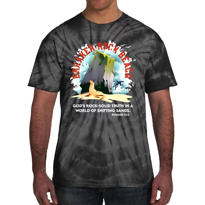 Breaker Rock Beach Gods Rock Solid Truth In A World Vbs 2024 Tie-Dye T-Shirt