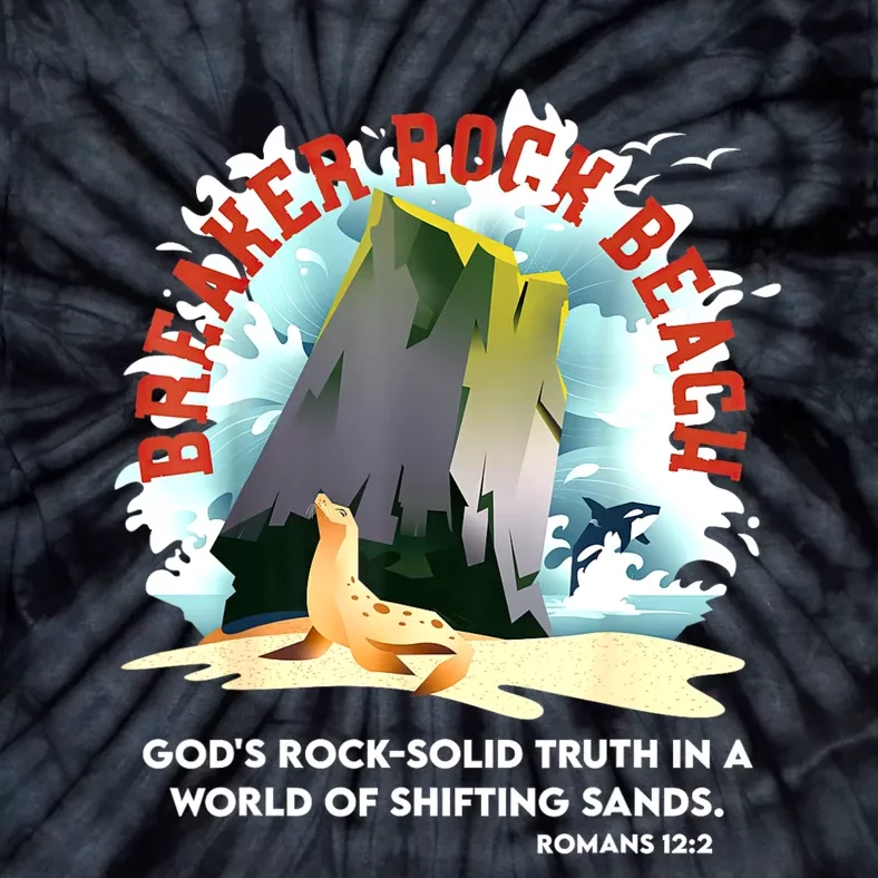 Breaker Rock Beach Gods Rock Solid Truth In A World Vbs 2024 Tie-Dye T-Shirt