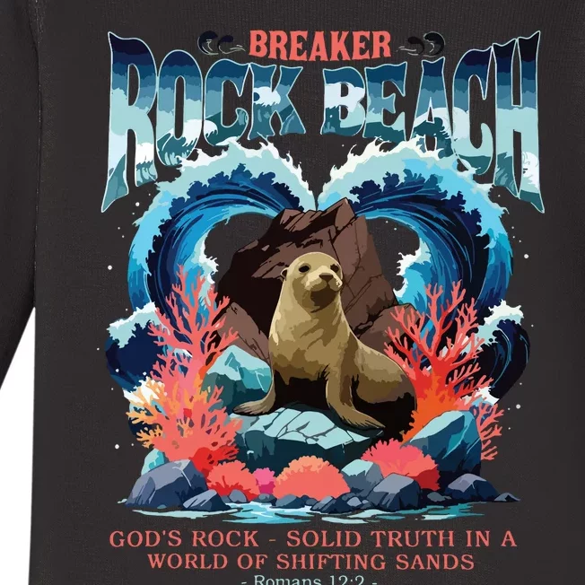 Breaker Rock Beach Vbs 2024 Gods Rock Solid Truth Christian Baby Long Sleeve Bodysuit